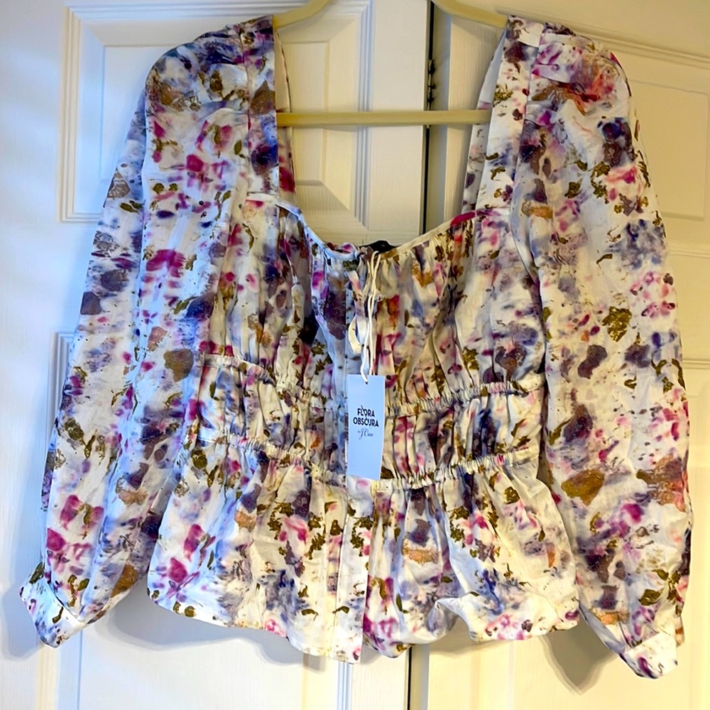 J.  Crew blouse . Cotton and beautiful. Thin for summer / spring . Cropped